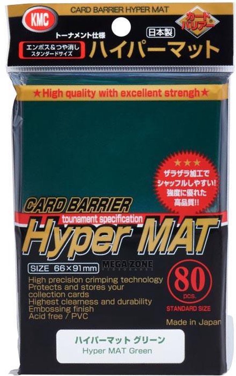80 hoesjes KMC Hyper MAT Green Standaard Maat Card Sleeves
