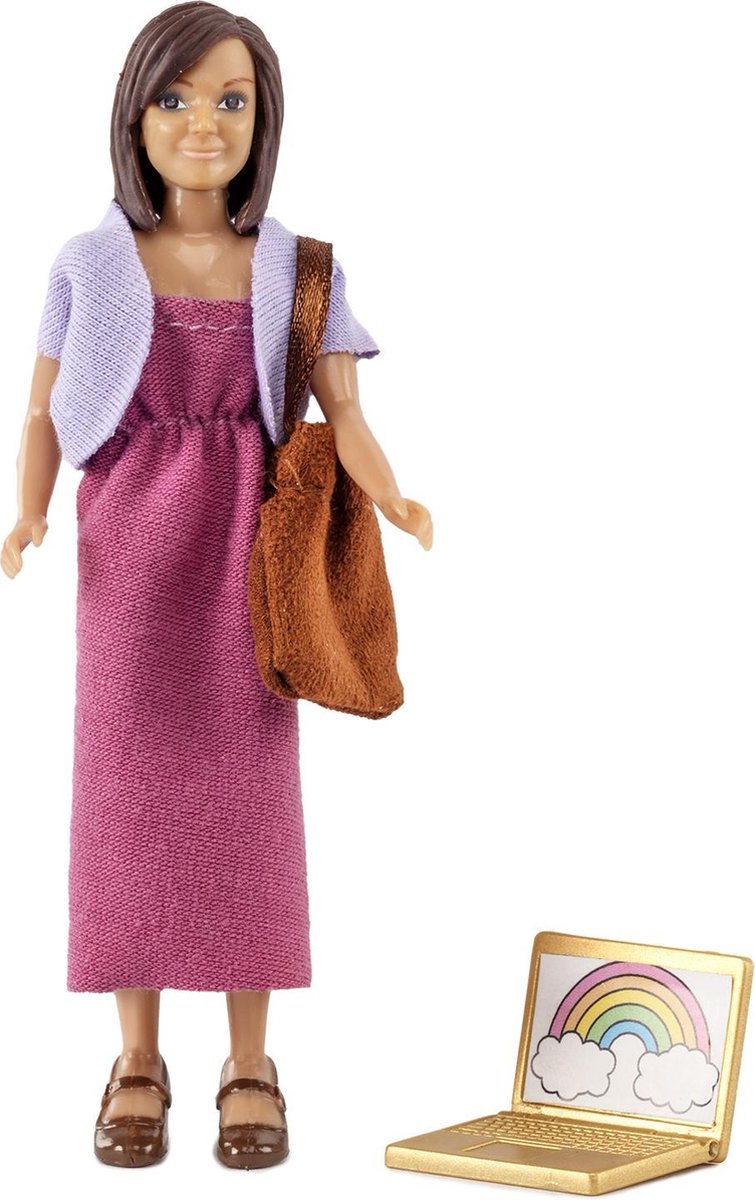LUNDBY POPPENHUIS SET - VROUW MET LAPTOP
