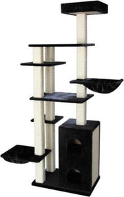 Topmast Krabpaal - Klimpaal - Excellence -  Zwart - Grote Kat - 75 x 50 x 217 cm - Stam 15 cm