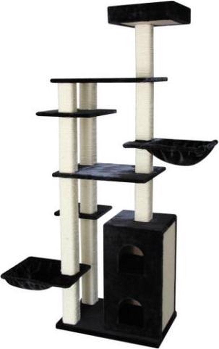 Topmast Krabpaal - Klimpaal - Excellence -  Zwart - Grote Kat - 75 x 50 x 217 cm - Stam 15 cm