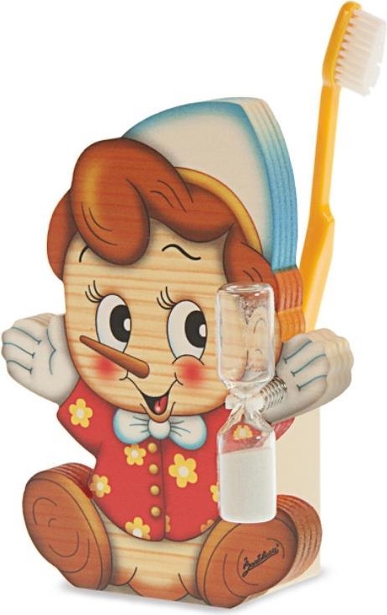 Tandenborstelhouder pinokkio zandloper | Bartolucci | Hout