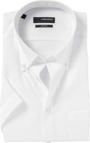 Seidensticker Regular Fit overhemd korte mouw - wit (button down) - Strijkvrij - Boordmaat: 46