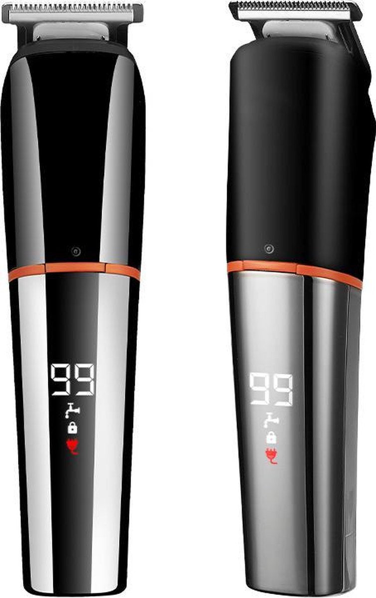 BeardMan - Luxe Trimmer met Display - Tondeuse - ipx6 - Haarstyling - Draadloos - USB Opladen – Contouren – Bakkebaarden - Inclusief 4 opzetkammen