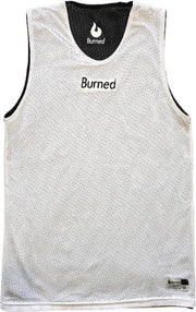 Burned Big Hole Mesh Jersey Dubbelzijdig Zwart Wit M