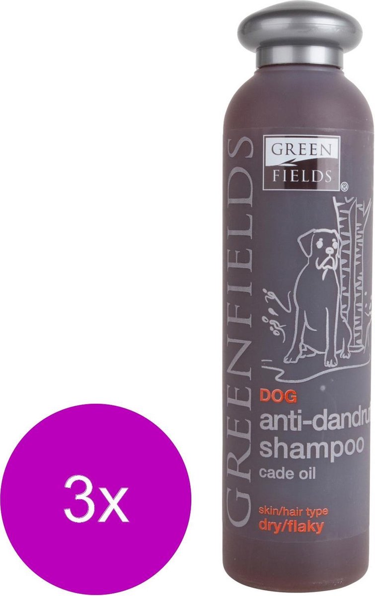 Greenfields Hondenshampoo Anti-Roos - Hondenvachtverzorging - 3 x 250 ml