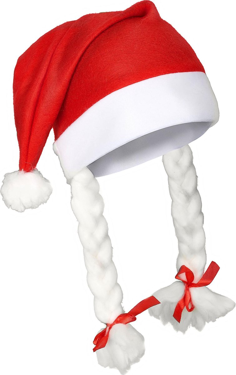 WELLY INTERNATIONAL - Kerstmuts met vlechten voor volwassenen - Hoeden > Mutsen