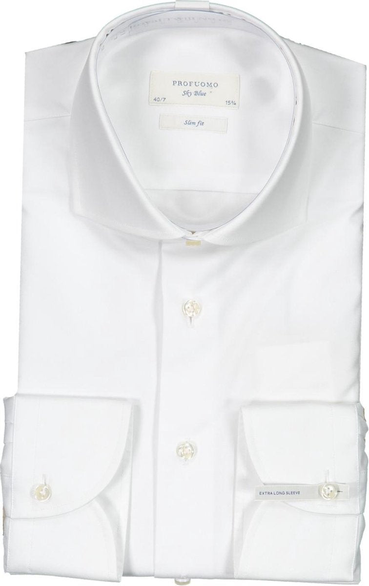 Profuomo   Overhemd Wit Getailleerd - Maat UK14.5-EU37 - Heren - Never out of stock Collectie - Katoen