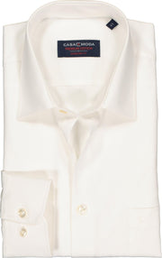 Casa Moda Overhemd Ecru Effen Poplin Kent ML7 Comfort Fit - 44