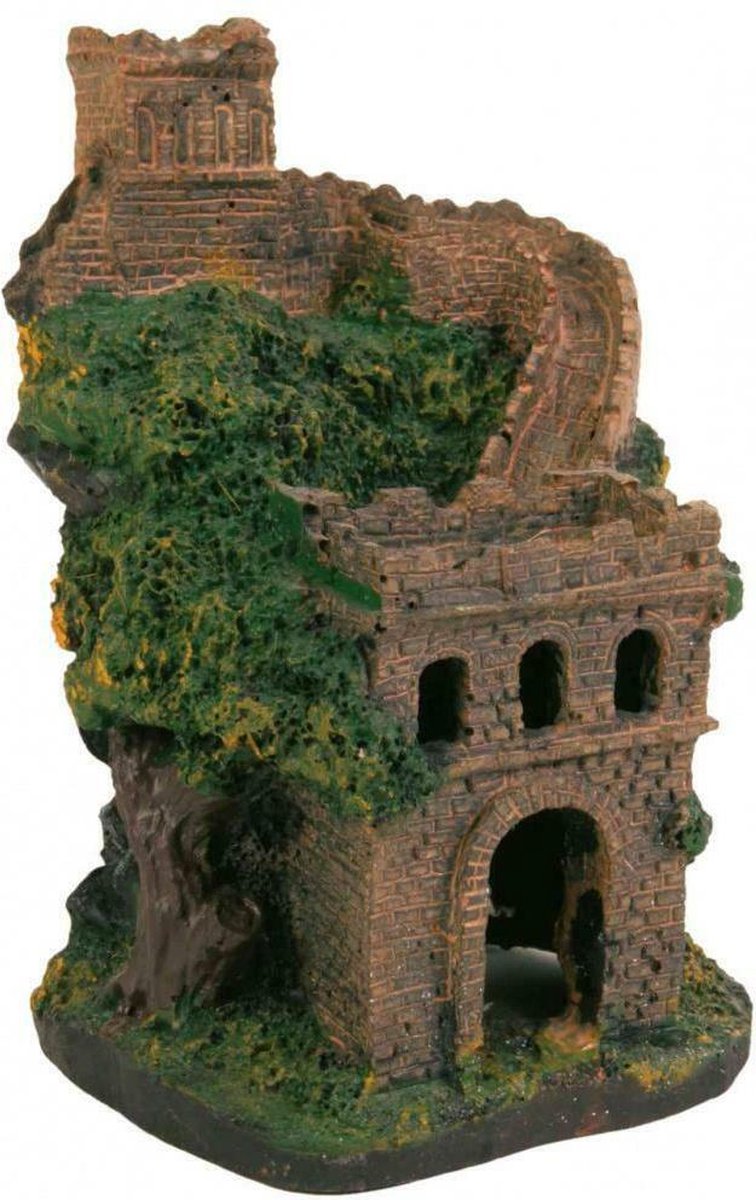 Trixie kasteel muur - aquarium ornament - decoratie - 14cm