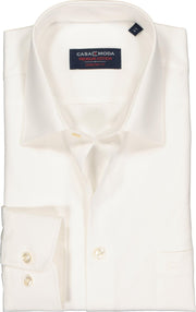 Casa Moda Overhemd Ecru Effen Poplin Kent ML7 Comfort Fit - 43