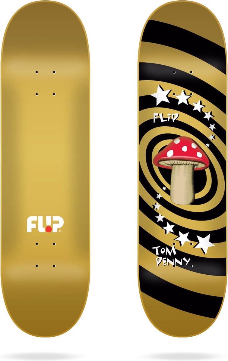 Flip Penny Mushroom Gold 8.25 skateboard deck