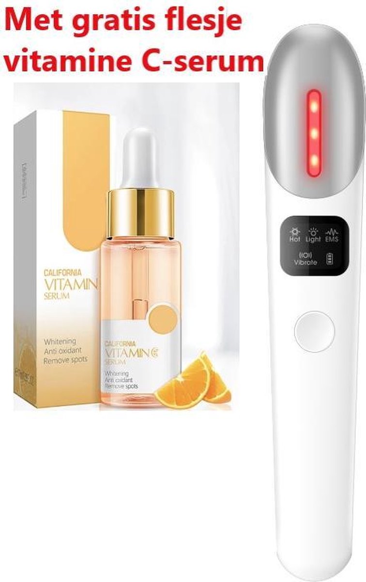 MooXi Effect Infrarood Huidverzorgingsapparaat - Mesotherapie Huidverjongingsapparaat - 620NM Micro EMS Stralen - 3 Intensiteitslevels & 3 Modi - EMS oogMassage Huidverzorging Apparaat Ideaal tegen Hoofdpijn / Stress / Rimpels / Acne / Littekens