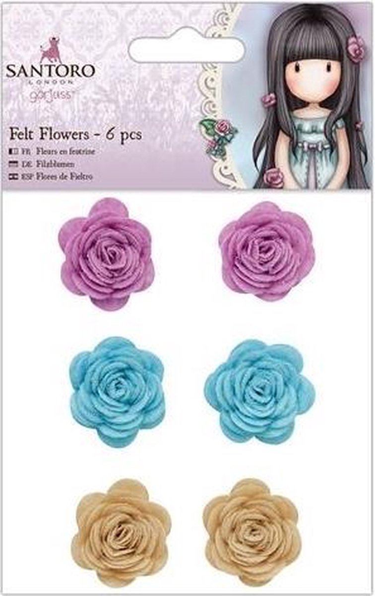 Vilt Bloemen (6 stuks) - Santoro