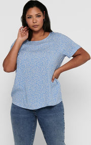 Only Carmakoma Carlolli Top/shirt Lichtblauw Maat 42