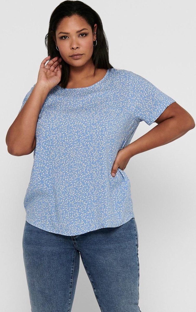 Only Carmakoma Carlolli Top/shirt Lichtblauw Maat 42