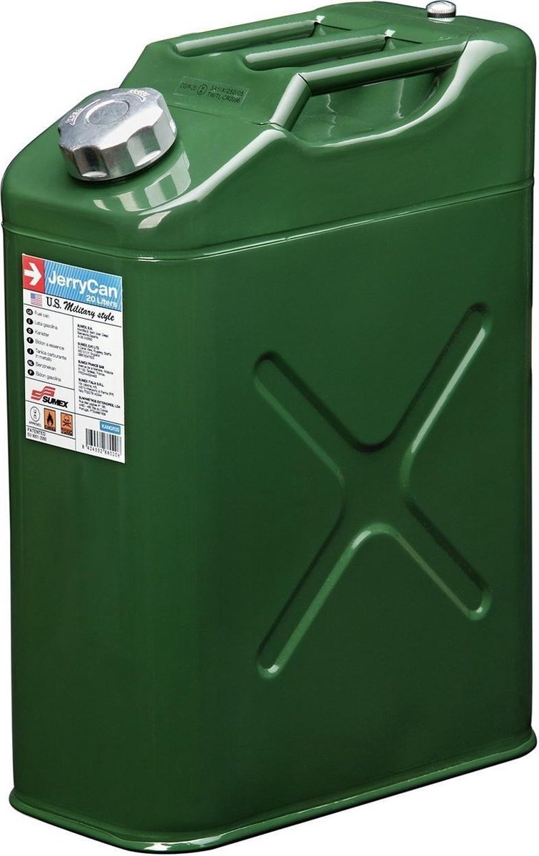Car Plus Jerrycan Met Flexibele Vulslang 20 Liter Staal Groen