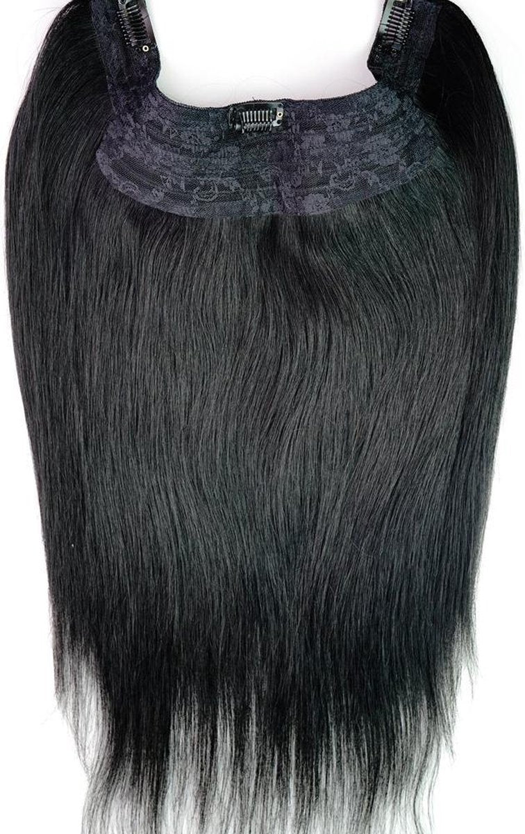 Wire Hair Extensions 100%Echt haar kleur zwart 35cm