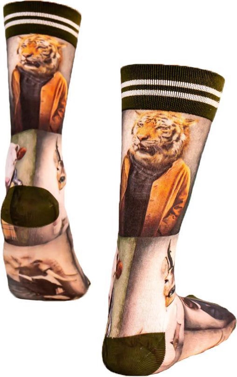 Sock My Feet - Grappige sokken heren - Maat 39-42 - Sock My Manimal - Diermens sokken - Funny Socks - Vrolijke sokken - Leuke sokken - Fashion statement - Gekke sokken - Grappige cadeaus - Socks First.