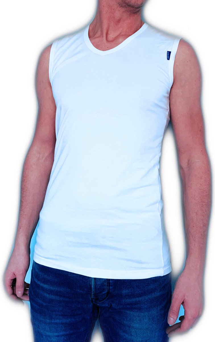 Embrator mannen Tank-Top met V-hals wit maat 3XL