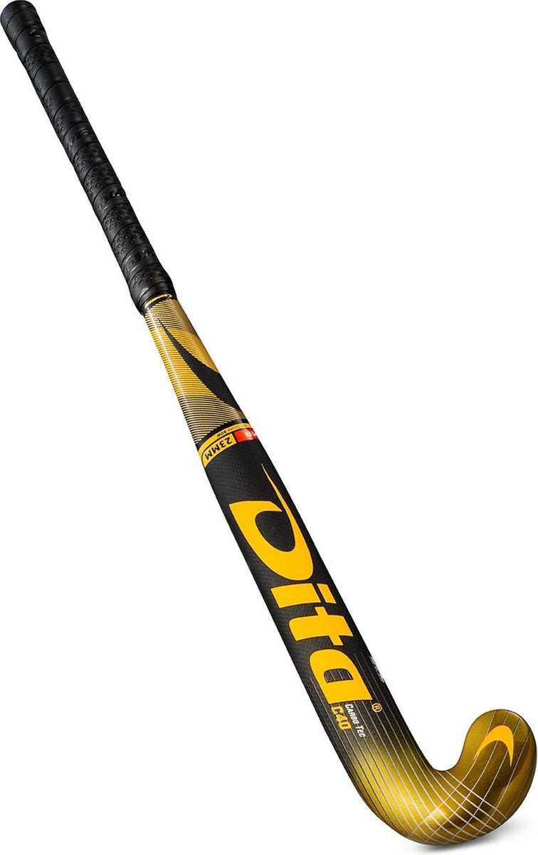 Dita Carbotec C40 L-Bow Hockeystick - 36 Inch - Zwart/Goud