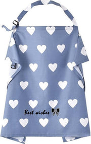Voedingsdoek – Borstvoedingsdoek - Afschermdoek Tijdens Voeden - Hartjes blauw- 68 x 93 cm