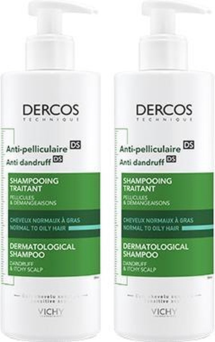 Vichy Dercos Anti-roos Shampoo voor normaal tot vet haar - 2x390ml