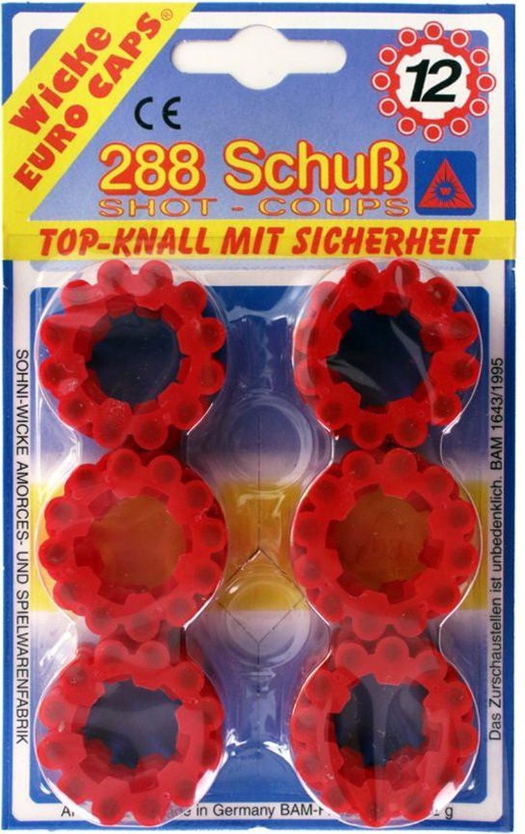 Ammorces Wicke 12 schot 24 ringen op kaart (288 shot)
