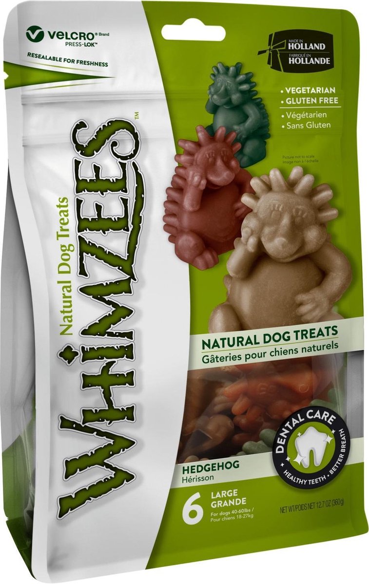 Whimzees Egel Large Hondensnacks - L - 6 x 7