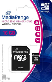 Mediarange - Micro Sd 16gb (Class 10) Met Adapter