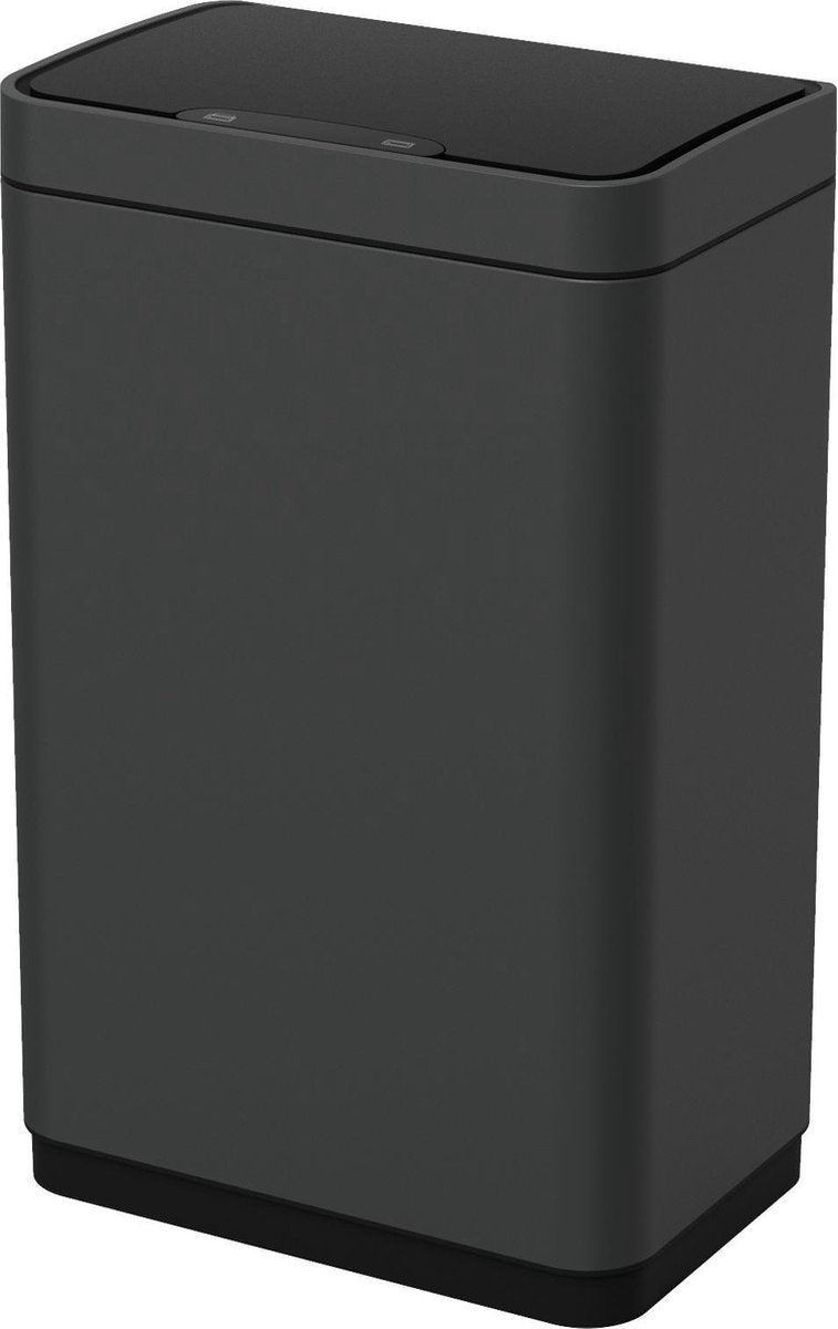 4cookz® Iowa Matt Stainless sensor prullenbak - 50 Liter - mat Grijs