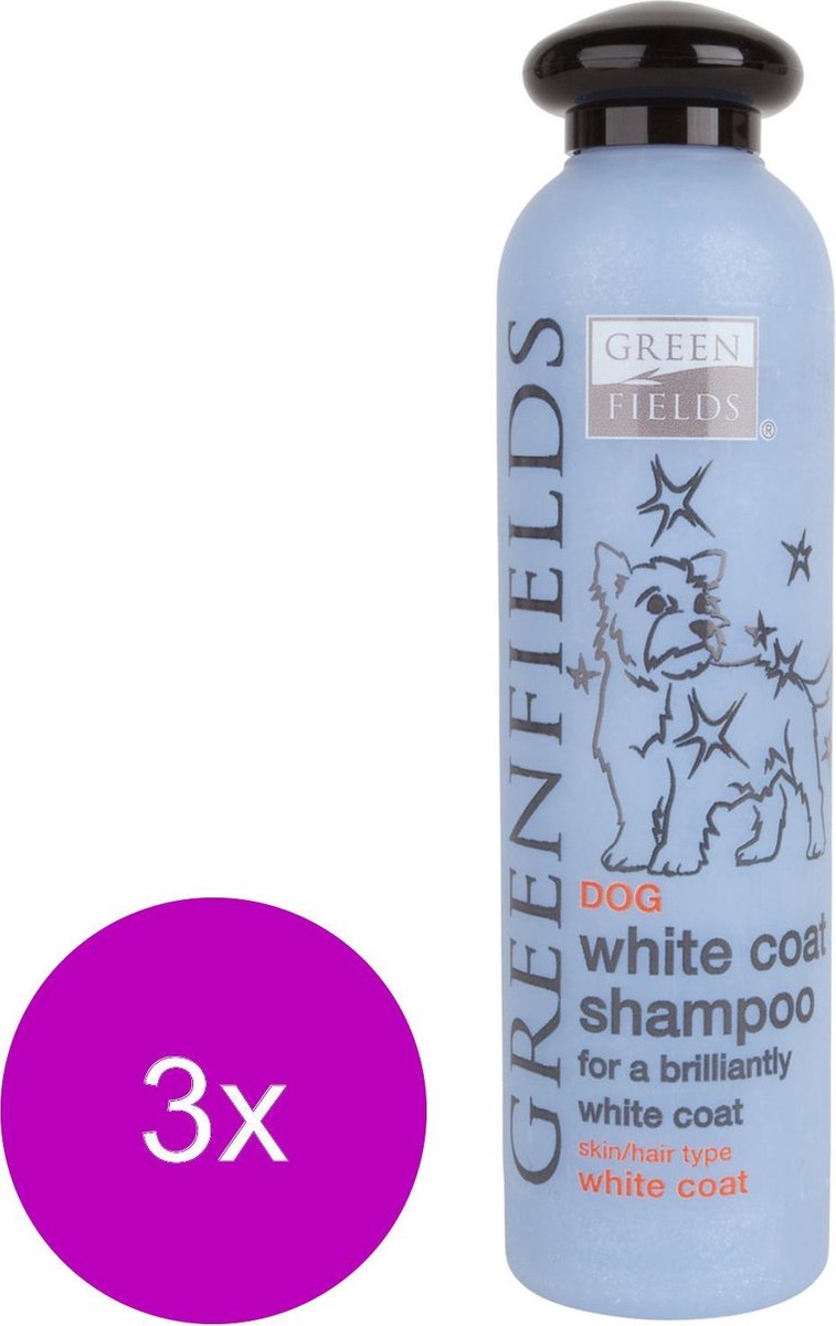 Greenfields Hondenshampoo Witte Vacht - Hondenvachtverzorging - 3 x 250 ml