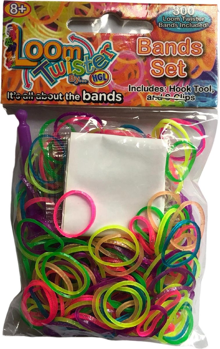 Loombands set transparant/glitter 300 - knutselspullen - decoratie - hobby - knutsel - versiering - maken - cadeau