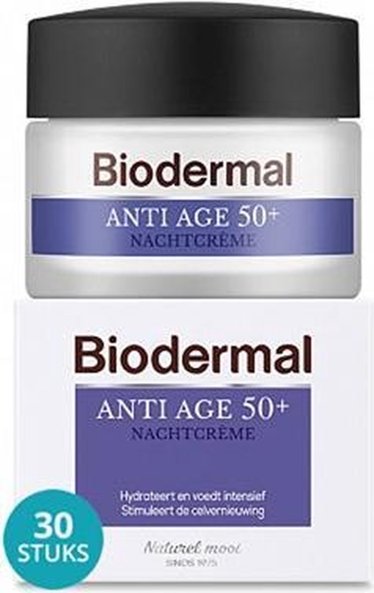 Biodermal Anti Aging 50+ NachtCreme Anti Rimpel Creme Huidveroudering Rimpels Voorkomen Voordeelverp