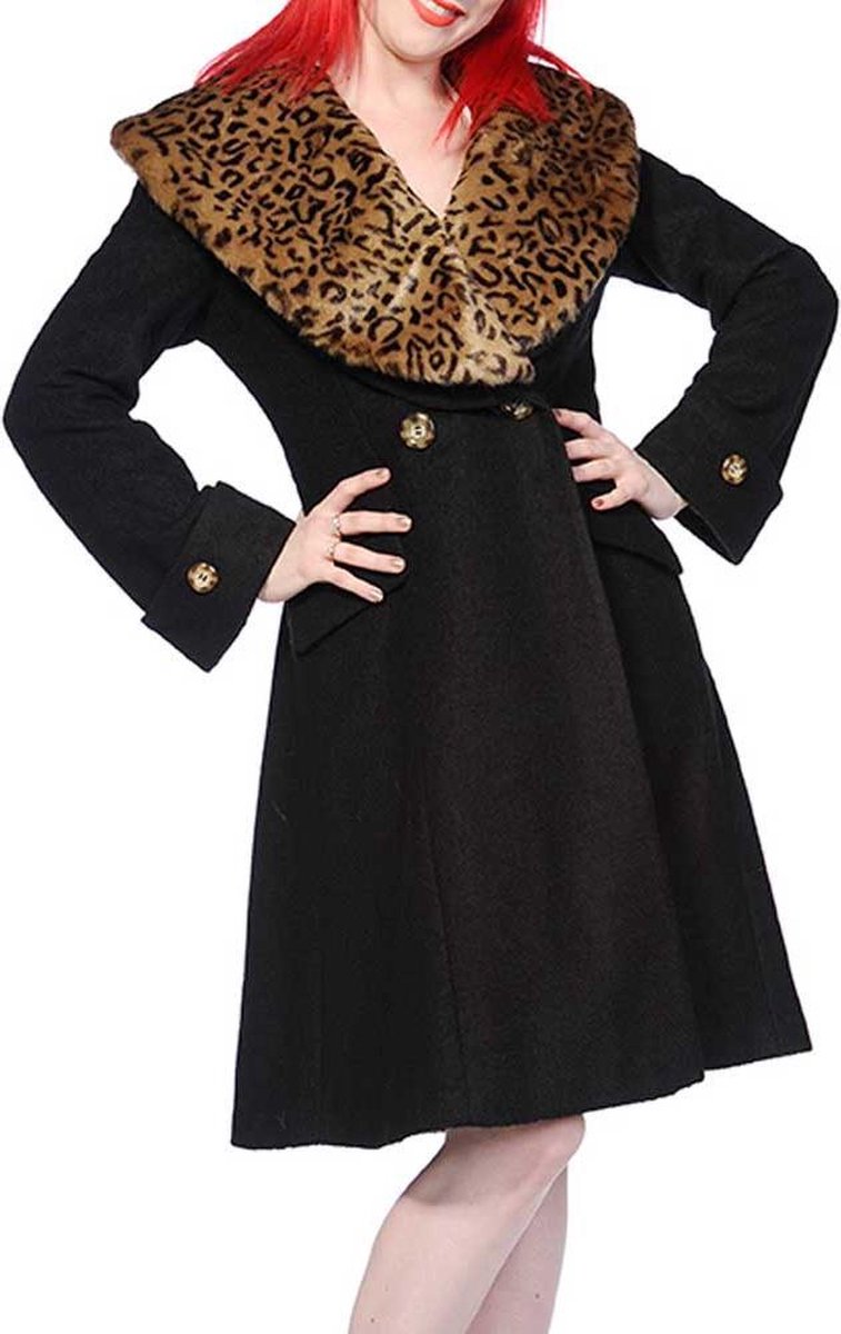 Banned Winterjas -M- Leopard Zwart