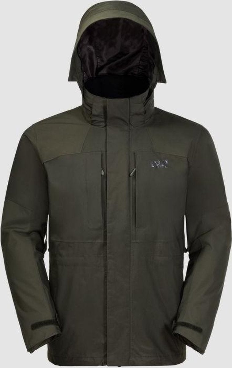 Jack Wolfskin Thorvald 3-in-1 Jas Heren  Sportjas - Maat L  - Mannen - groen/grijs