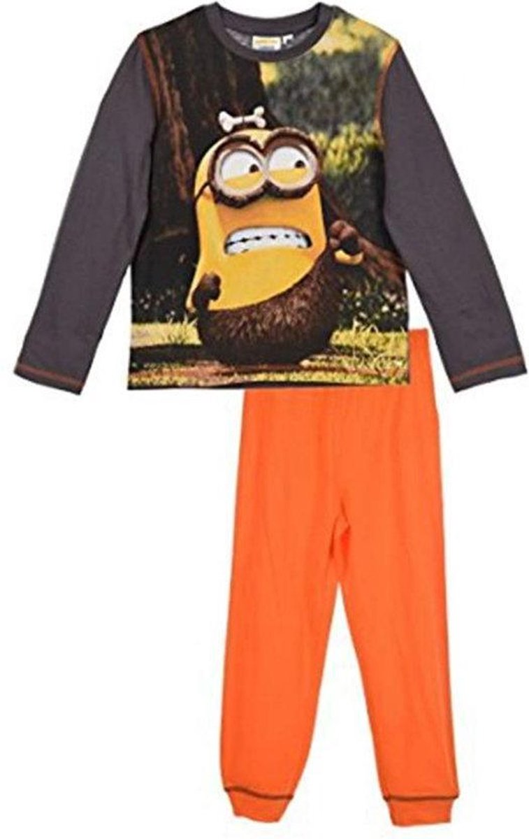 Minions - 2-delige Pyjama-set - Model "Bob the Neander-Minion" - Bruin / Oranje - 98 cm - 3 jaar