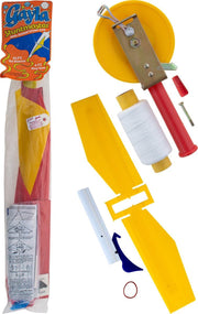 Windvogel - Kite - Wind vlieger Gayla STUNTMASTER BLAUW/GEEL - 120 cm spanbreedte + GRATIS MOLEN MET TOUW EN KITEBIRD