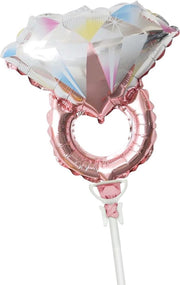 Tib Folieballon Ring Junior 35 Cm Zalmroze/zilver
