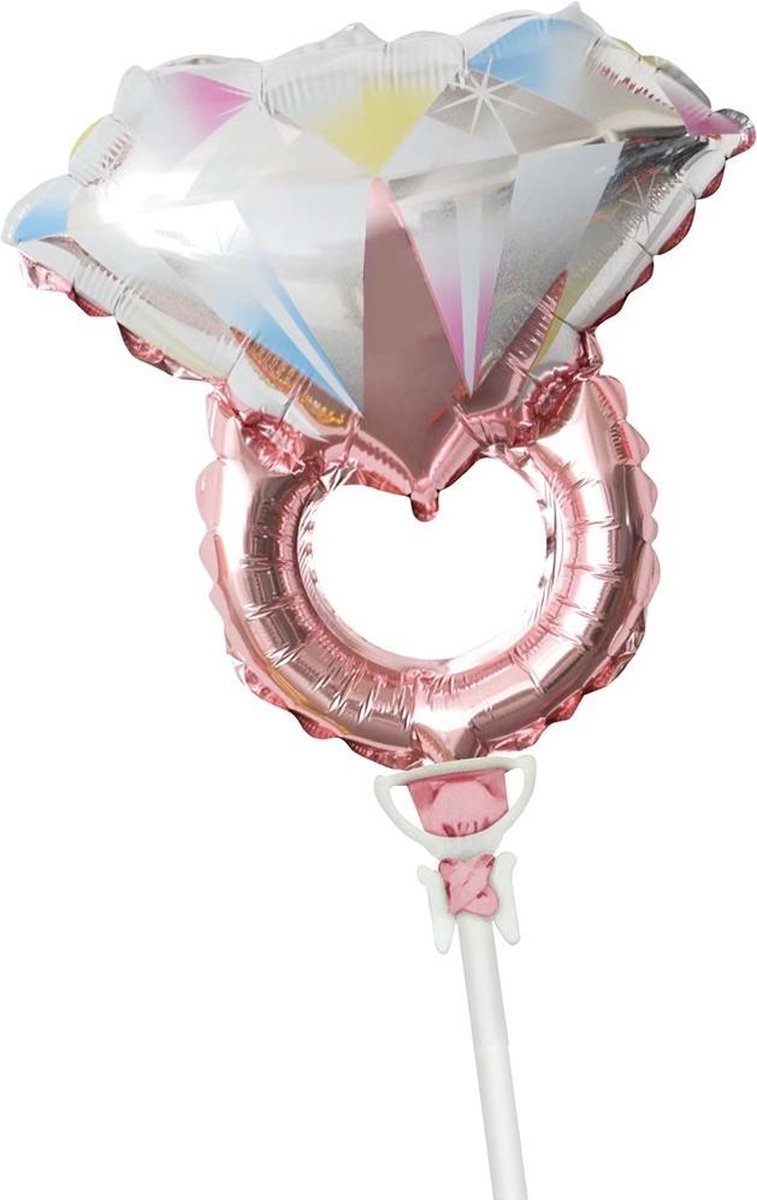 Tib Folieballon Ring Junior 35 Cm Zalmroze/zilver