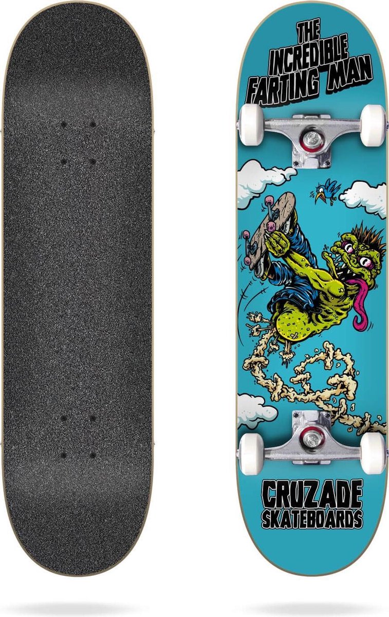 Cruzade The Incredible Farting Man 8.125 compleet skateboard