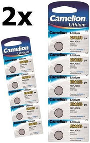 10 Stuks (2 Blister a 5st) Camelion CR1225 48mAh 3V batterij