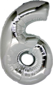 Folie MAXI Cijfer 6 Zilver 40"