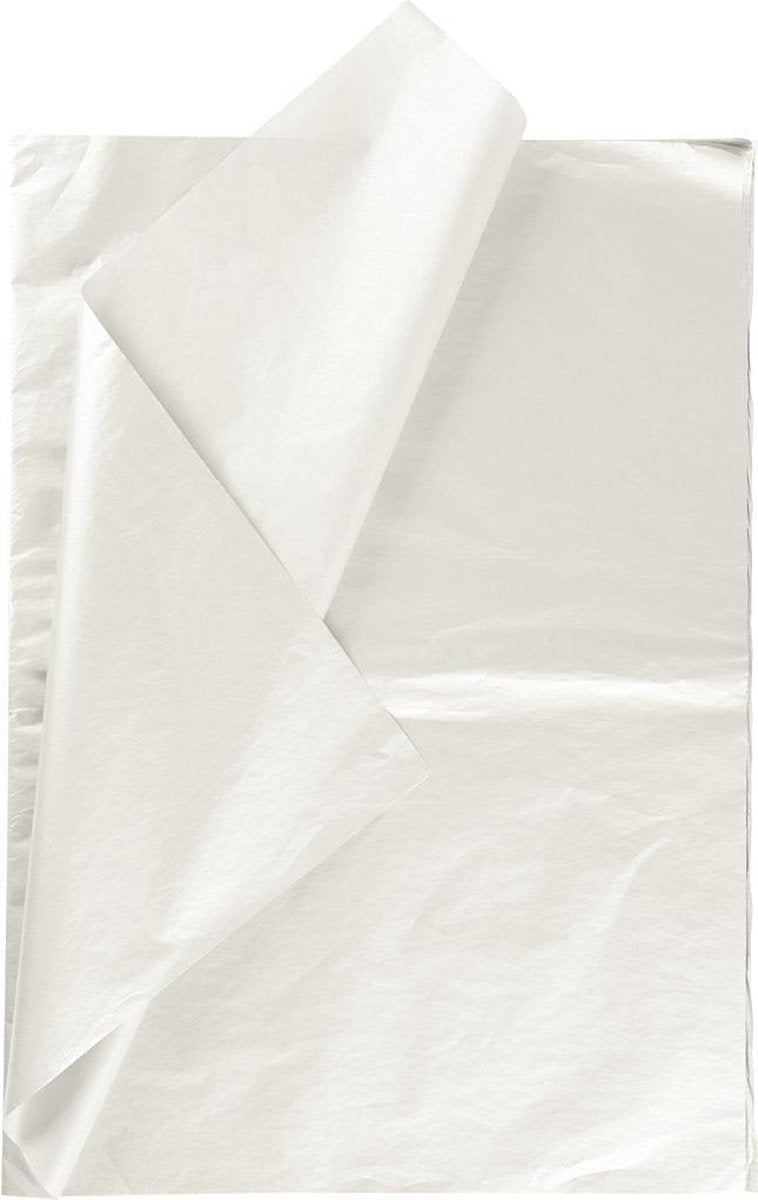 Tissuepapier. vel 50x70 cm.  17 gr. parelmoer. 25vellen