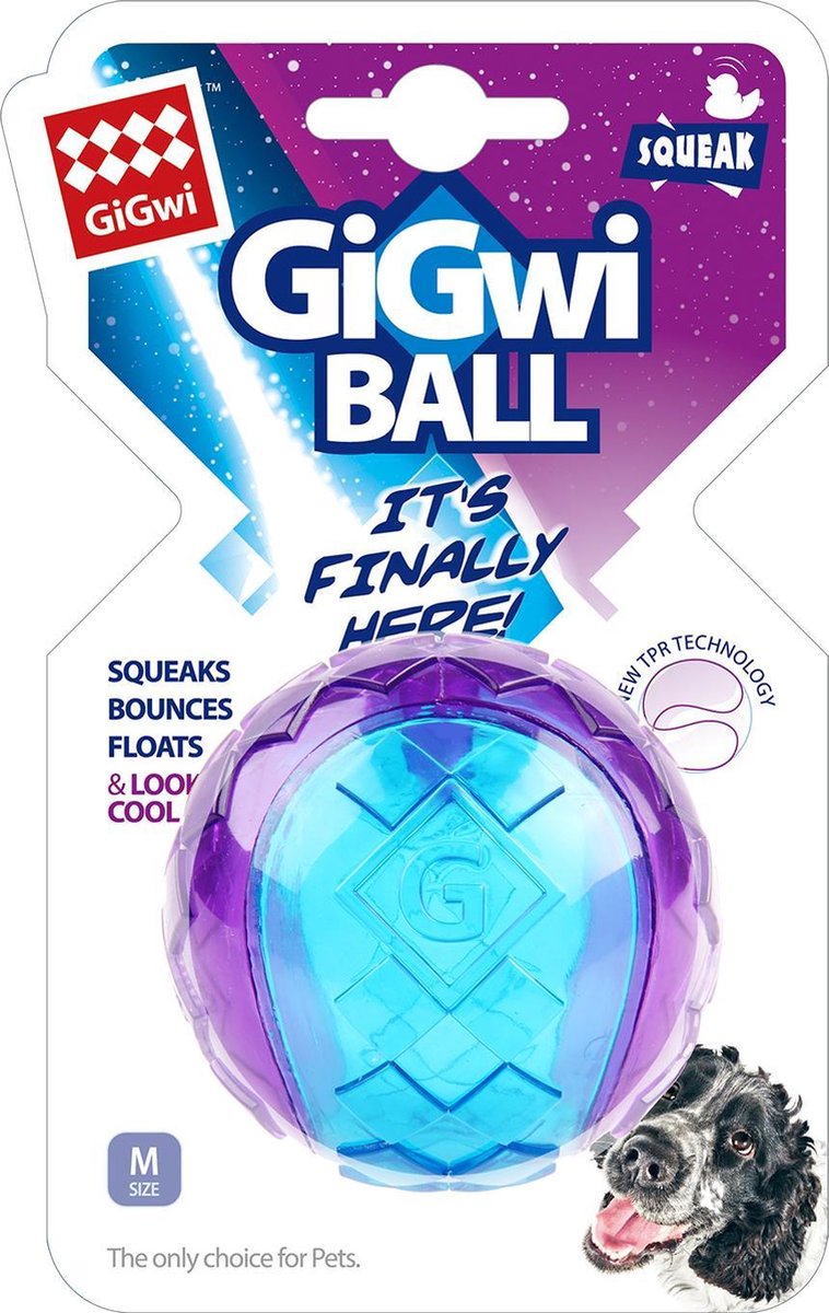 GiGwi GiGwi BALL SQUEAK Hondenspeelgoed - 6cm - Blauw -Duurzaam -  Ontwikkeling Intelligentie