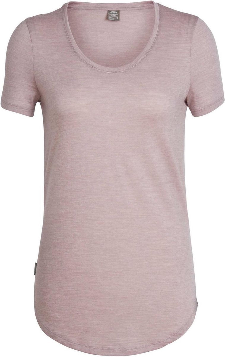 Icebreaker T-shirt Solace Dames Merinowol Lichtroze Maat M