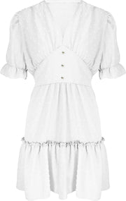 Dots Button Dress Wit