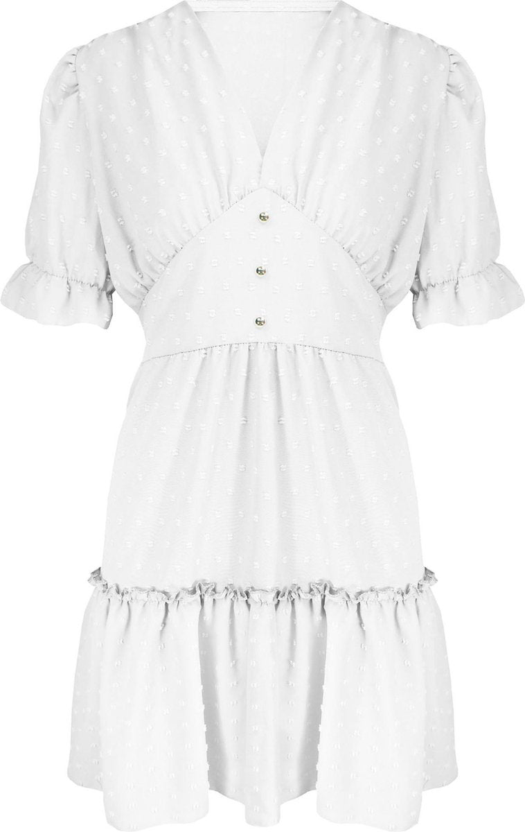 Dots Button Dress Wit