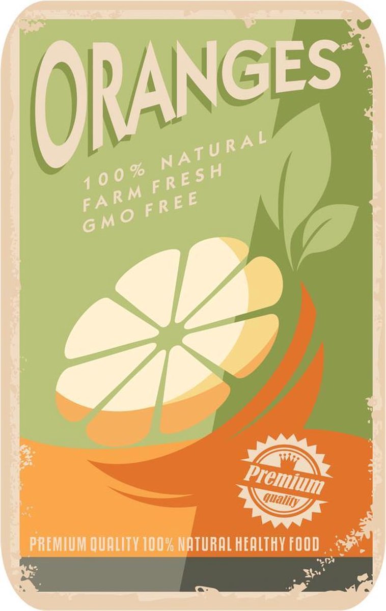 Papillon Afdruipmat met print - antislip keukenmat - oranges - 50x40 cm