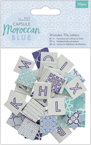 Houten Tegel Letters (50 stuks) - Capsule - Moroccan Blue