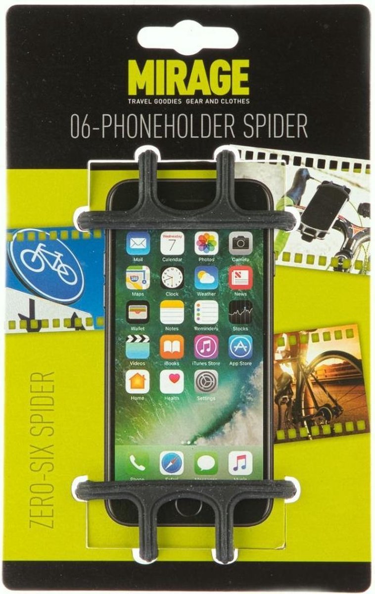 Telefoonhouder Zero-Six Spider - Siliconen - Zwart